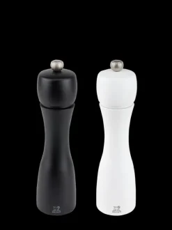 Peugeot Saveurs Tahiti Duo de moulins à poivre et à sel manuels en bois couleur noir mat et blanc mat 20 cm -> Duos Et Combi 2 En 1|Moulins À Sel Et Salières