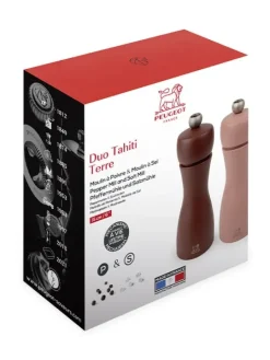 Peugeot Saveurs Tahiti Duo de moulins à poivre et à sel manuels en bois, , 15 cm -><noscript><img width=