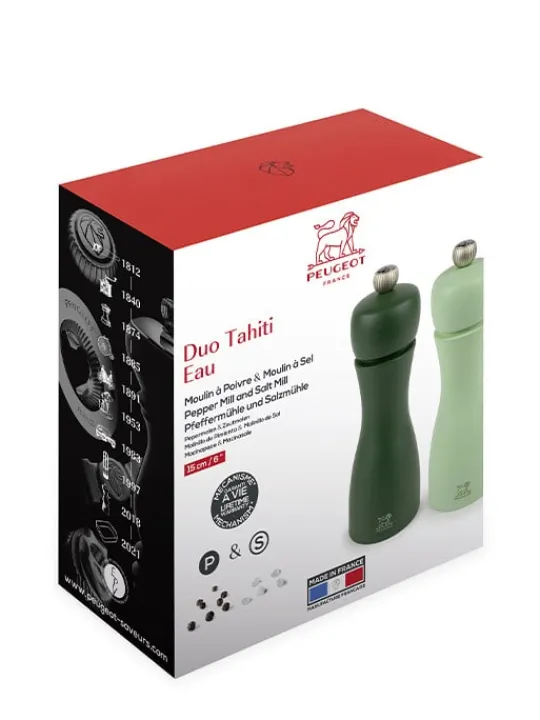 Peugeot Saveurs Tahiti Duo de moulins à poivre et à sel manuels en bois, , 15 cm -> Envie De Couleurs|Duos Et Combi 2 En 1