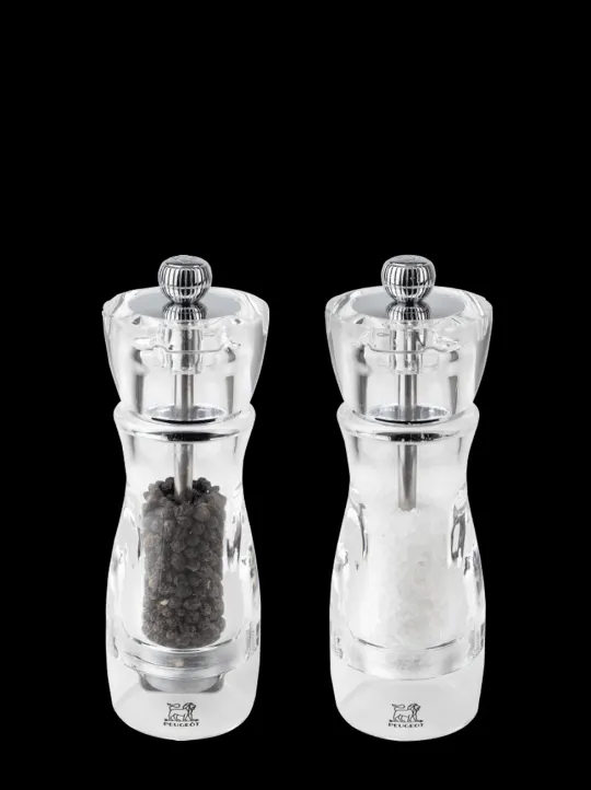Peugeot Saveurs Vittel Duo de moulins à poivre et à sel manuels en acryl 16 cm -> Duos Et Combi 2 En 1|Moulins À Sel Et Salières